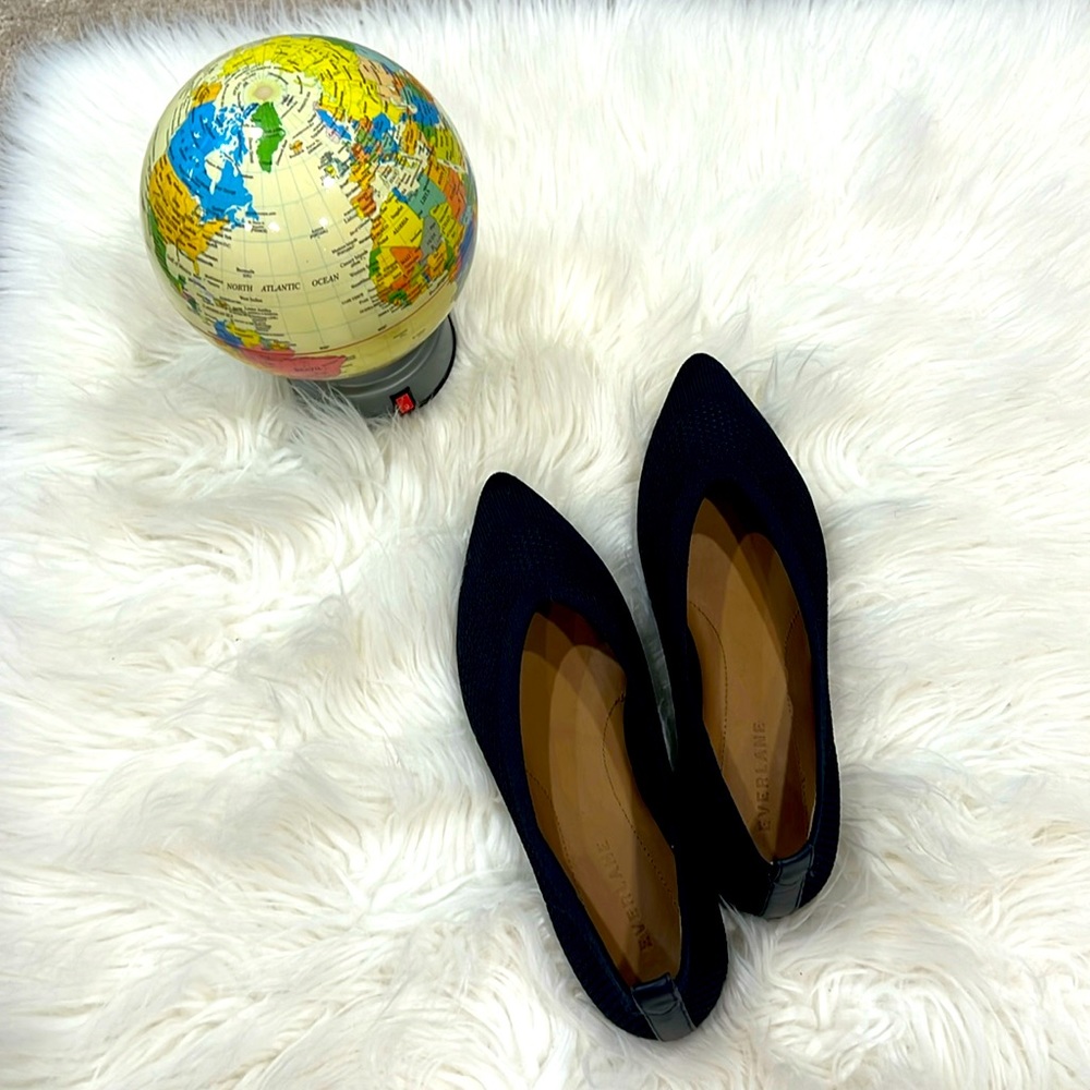 Everlane Black Pointed Knit Flats